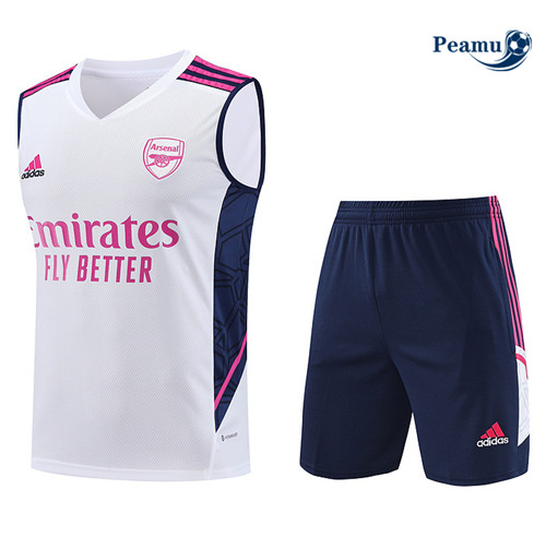 Peamu - Maillot foot Kit Entrainement Arsenal Debardeur + Shorts Blanc 2023/24 Paris