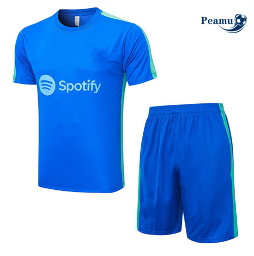 Peamu - Maillot foot Kit Entrainement Barcelone + Shorts Bleu 2023/24 Outlet