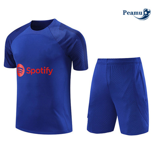 Peamu - Maillot foot Kit Entrainement Barcelone + Shorts Bleu 2023/24 Paris
