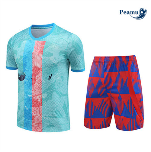Peamu - Maillot foot Kit Entrainement Barcelone + Shorts Bleu 2023/24 discout