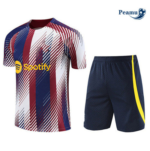 Peamu - Maillot foot Kit Entrainement Barcelone + Shorts Bleu 2023/24 Officiel