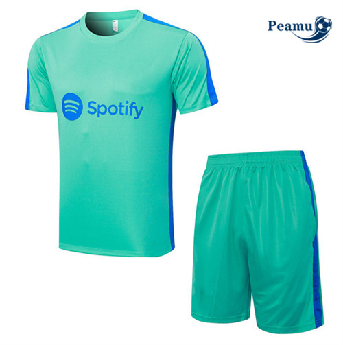 Peamu - Maillot foot Kit Entrainement Barcelone + Shorts Vert 2023/24 Officiel