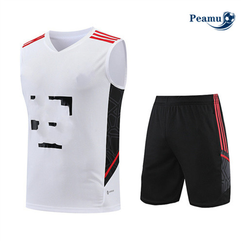 Peamu - Maillot foot Kit Entrainement Bayern Munich Debardeur + Shorts Blanc 2023/24 grossiste