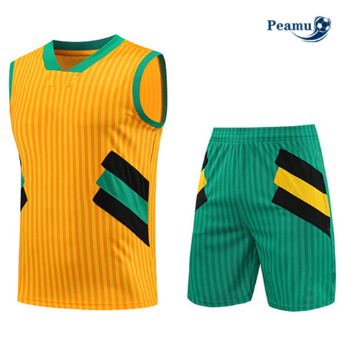 Peamu - Maillot foot Kit Entrainement Bayern Munich Debardeur + Shorts Jaune 2023/24 Paris