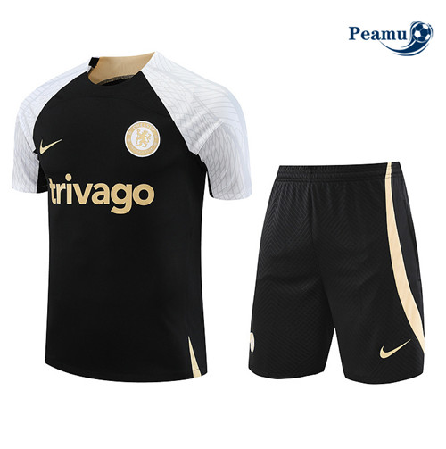 Peamu - Maillot foot Kit Entrainement Chelsea + Shorts Noir 2023/24 prix