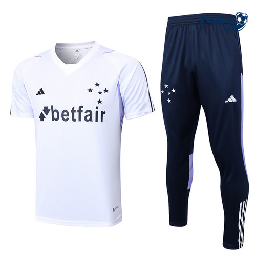 Peamu - Maillot foot Kit Entrainement Cruzeiro + Pantalon Blanc 2023/24 Original
