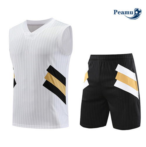 Peamu - Maillot foot Kit Entrainement Juventus Debardeur + Shorts Blanc 2023/24 Officiel