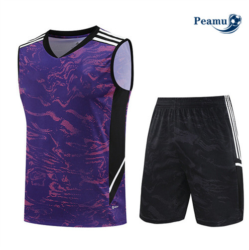 Peamu - Maillot foot Kit Entrainement Juventus Debardeur + Shorts Violet 2023/24 grossiste