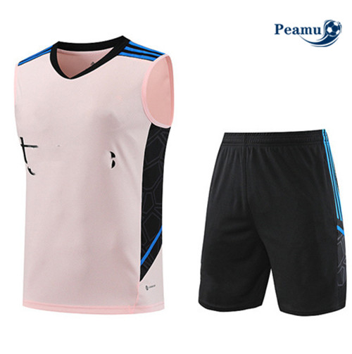 Peamu - Maillot foot Kit Entrainement Manchester United Debardeur + Shorts Rose 2023/24 Paris