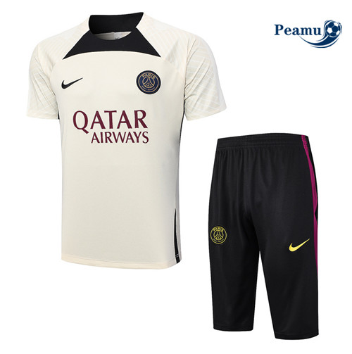 Peamu - Maillot foot Kit Entrainement PSG + Shorts 3/4 + Pantalon Jaune 2023/24 Outlet