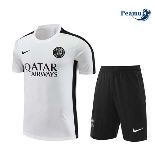 Peamu - Maillot foot Kit Entrainement PSG + Shorts Blanc 2023/24 Paris
