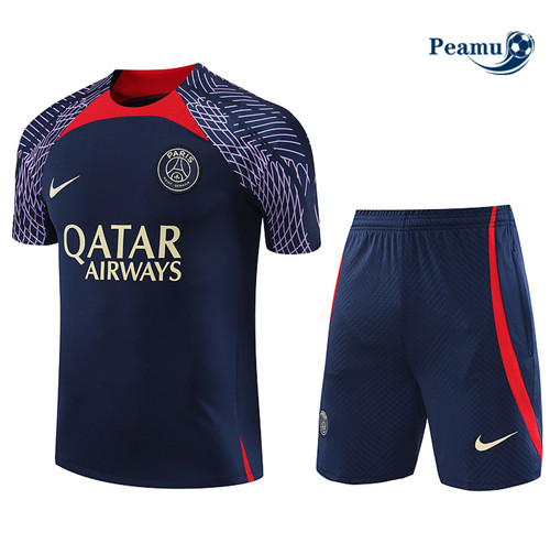 Peamu - Maillot foot Kit Entrainement PSG + Shorts Bleu 2023/24 discout