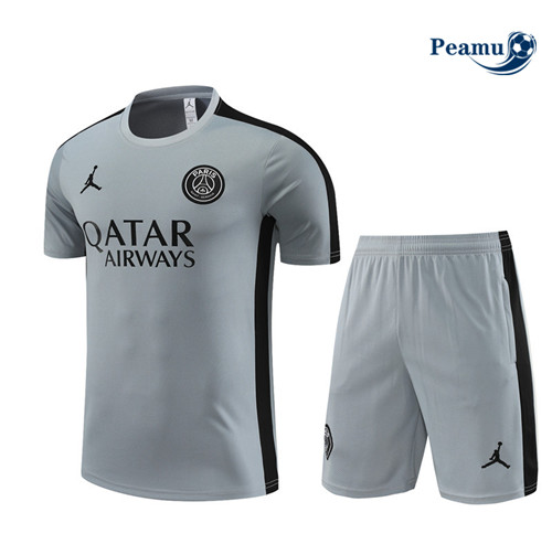 Peamu - Maillot foot Kit Entrainement PSG + Shorts Gris 2023/24 Original