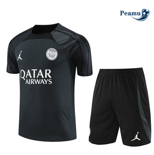 Peamu - Maillot foot Kit Entrainement PSG + Shorts Gris 2023/24 Outlet