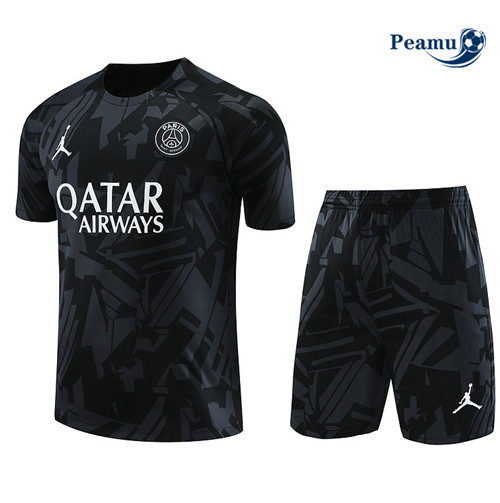 Peamu - Maillot foot Kit Entrainement PSG + Shorts Noir 2023/24 Officiel