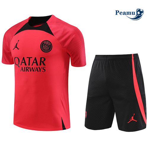 Peamu - Maillot foot Kit Entrainement PSG + Shorts Rouge 2023/24 grossiste