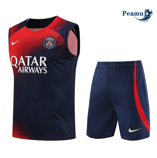 Peamu - Maillot foot Kit Entrainement PSG Debardeur + Shorts Bleu 2023/24 prix