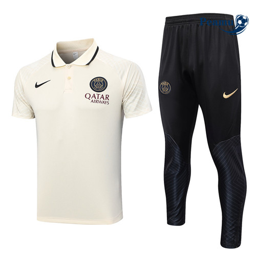 Peamu - Maillot foot Kit Entrainement PSG Polo + Pantalon Jaune 2023/24 Original
