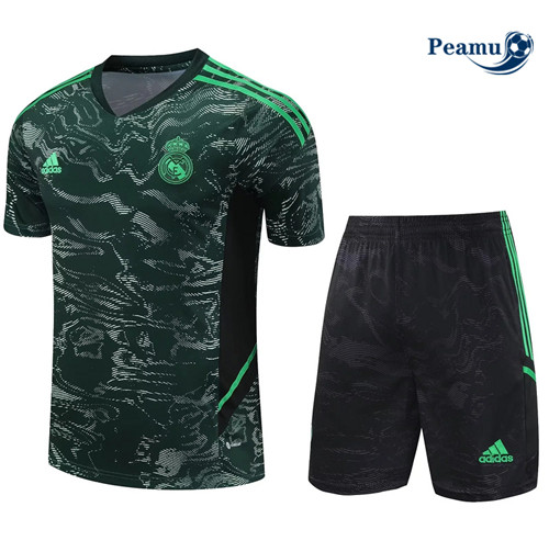Peamu - Maillot foot Kit Entrainement Real Madrid + Shorts Vert 2023/24 Soldes