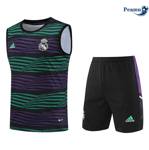 Peamu - Maillot foot Kit Entrainement Real Madrid Debardeur + Shorts Vert 2023/24 Outlet