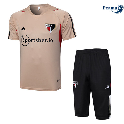 Peamu - Maillot foot Kit Entrainement Sao Paulo + Shorts Kaki 2023/24 Paris