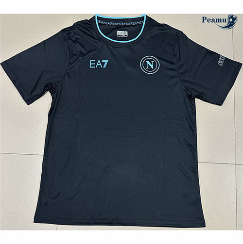 Peamu - Maillot foot Naples casual Noir 2023/24 personnalisé