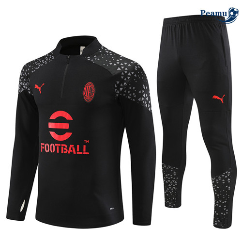 Peamu - Maillot foot Survetement AC Milan Enfant Noir 2023/24 Paris