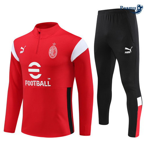 Peamu - Maillot foot Survetement AC Milan Enfant Rouge 2023/24 discout