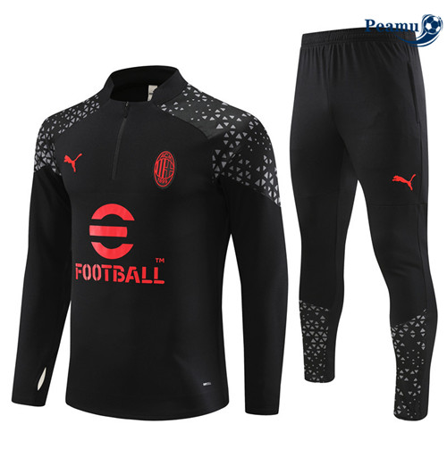 Peamu - Maillot foot Survetement AC Milan Noir 2023/24 Original