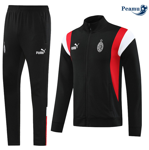 Peamu - Maillot foot Veste Survetement AC Milan Noir 2023/24 Paris