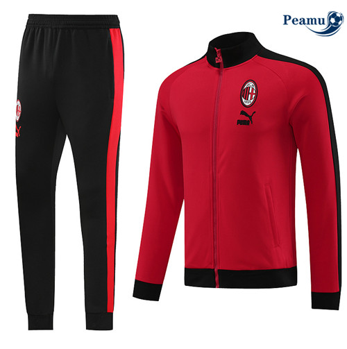 Peamu - Maillot foot Veste Survetement AC Milan Rouge 2023/24 Officiel