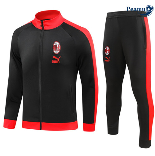 Peamu - Maillot foot Veste Survetement AC Milan Noir 2023/24 personnalisé