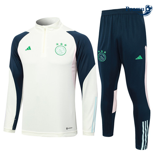 Peamu - Maillot foot Survetement AFC Ajax Blanc 2023/24 Outlet