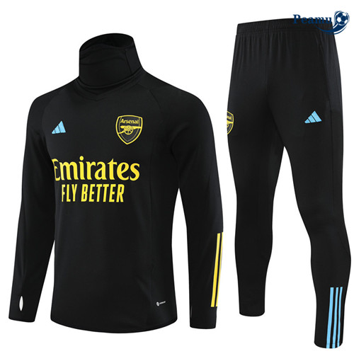Peamu - Maillot foot Survetement Arsenal Enfant top Noir 2023/24 Officiel
