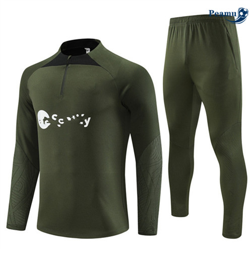 Peamu - Maillot foot Survetement Barcelone Enfant Armée verte 2023/24 Paris