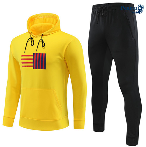 Peamu - Maillot foot Survetement Barcelone Enfant à Capuche Jaune 2023/24 Soldes