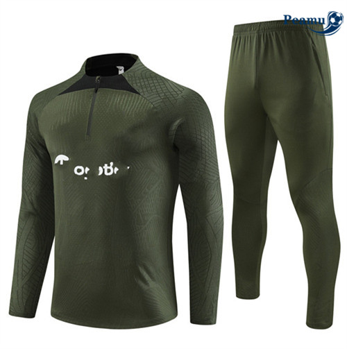 Peamu - Maillot foot Survetement Player Barcelone Armée verte 2023/24 discout