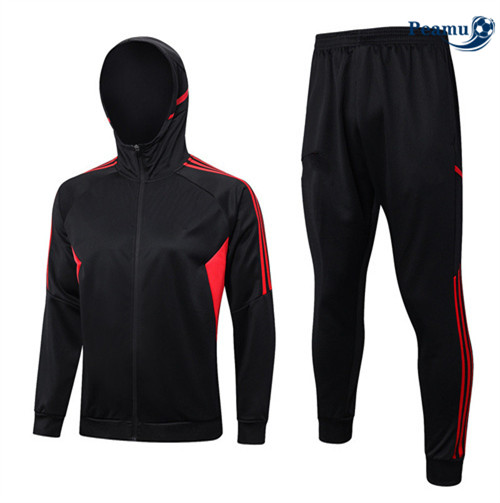 Peamu - Maillot foot Veste Survetement Bayern Munich à capuche Noir 2023/24 personnalisé
