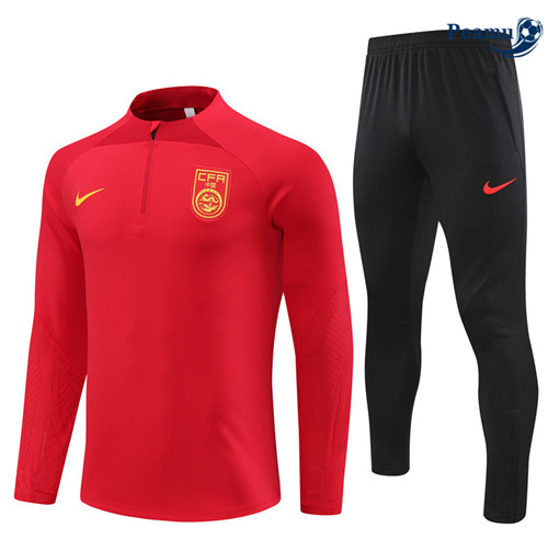 Peamu - Maillot foot Survetement Chine Rouge 2023/24 personnalisé