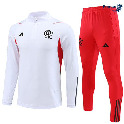 Peamu - Maillot foot Survetement Flamengo Enfant Blanc 2023/24 Original