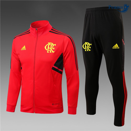 Peamu - Maillot foot Veste Survetement Flamengo Enfant Rouge 2023/24 Soldes