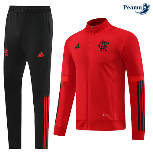 Peamu - Maillot foot Veste Survetement Flamengo Rouge 2023/24 Officiel