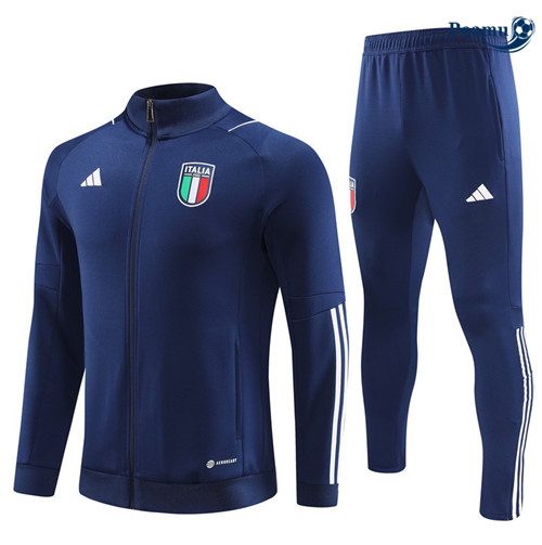 Peamu - Maillot foot Veste Survetement Italie Enfant Bleu 2023/24 Soldes