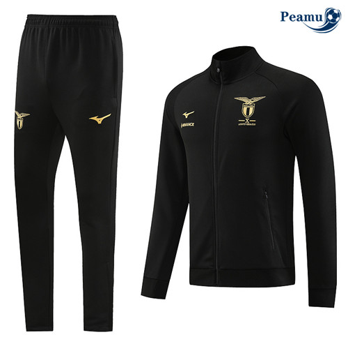 Peamu - Maillot foot Veste Survetement Lazio Noir 2023/24 Soldes