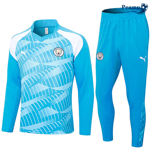 Peamu - Maillot foot Survetement Manchester City Bleu 2023/24 personnalisé
