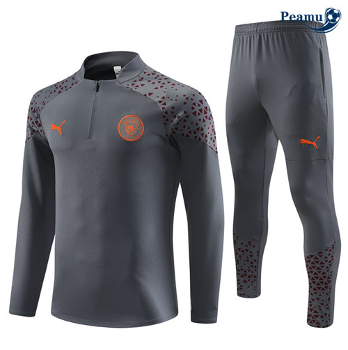 Peamu - Maillot foot Survetement Manchester City Gris 2023/24 Paris