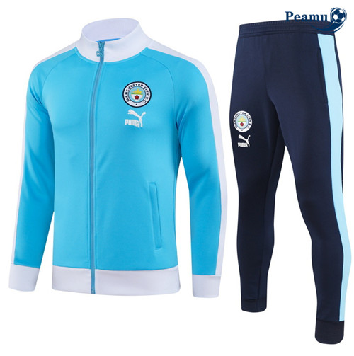 Peamu - Maillot foot Veste Survetement Manchester City Bleu 2023/24 Original