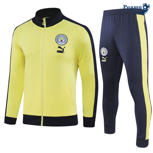 Peamu - Maillot foot Veste Survetement Manchester City Jaune 2023/24 Outlet