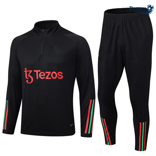 Peamu - Maillot foot Survetement Manchester United Enfant Noir 2023/24 grossiste