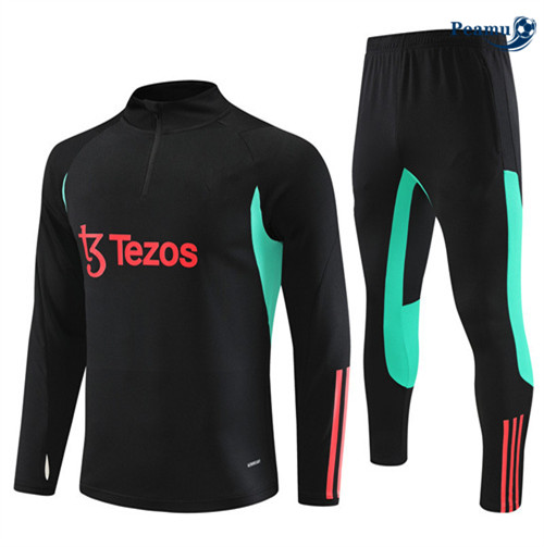 Peamu - Maillot foot Survetement Manchester United Enfant Noir 2023/24 Paris